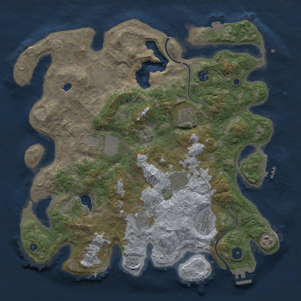 Rust Map: Procedural Map, Size: 4000, Seed: 1294737835, 15 Monuments