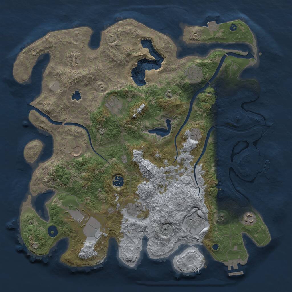 Rust Map: Procedural Map, Size: 4000, Seed: 1294737835, 15 Monuments