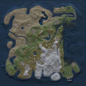 Thumbnail Rust Map: Procedural Map, Size: 4000, Seed: 1294737835, 15 Monuments