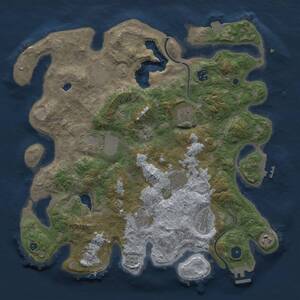 Thumbnail Rust Map: Procedural Map, Size: 4000, Seed: 1294737835, 15 Monuments