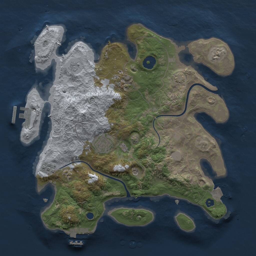 Rust Map: Procedural Map, Size: 3000, Seed: 163715111, 9 Monuments