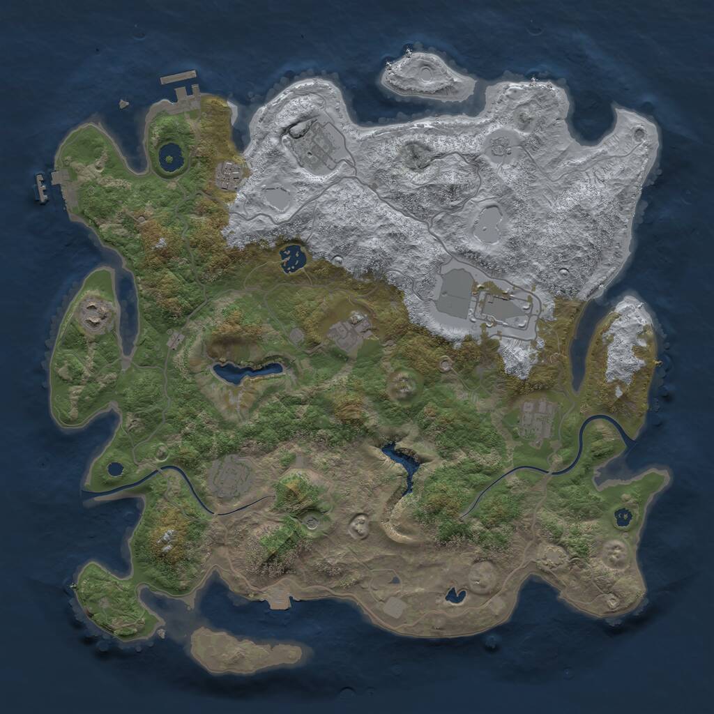 Rust Map: Procedural Map, Size: 4000, Seed: 24322026, 14 Monuments