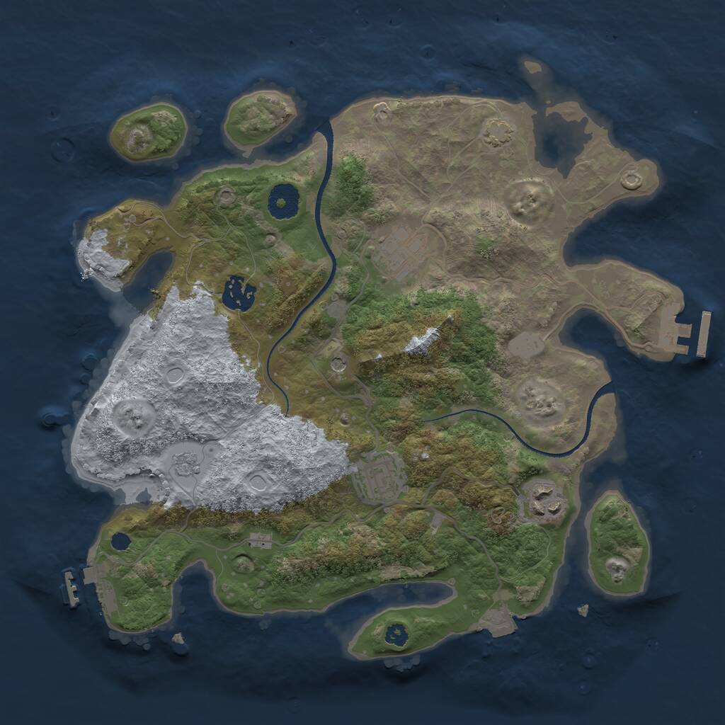 Rust Map: Procedural Map, Size: 3200, Seed: 1717286736, 10 Monuments