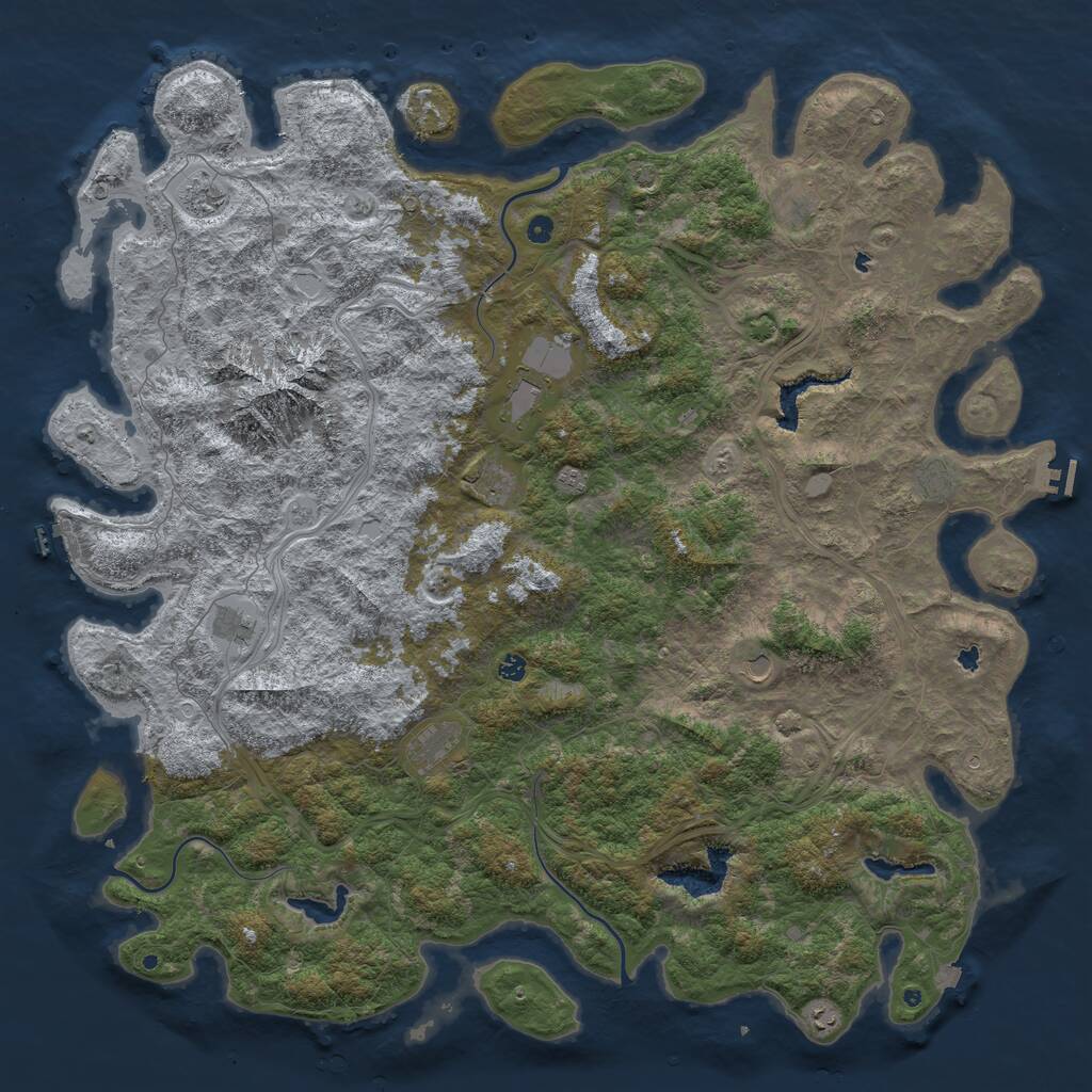 Rust Map: Procedural Map, Size: 6000, Seed: 125214746, 17 Monuments