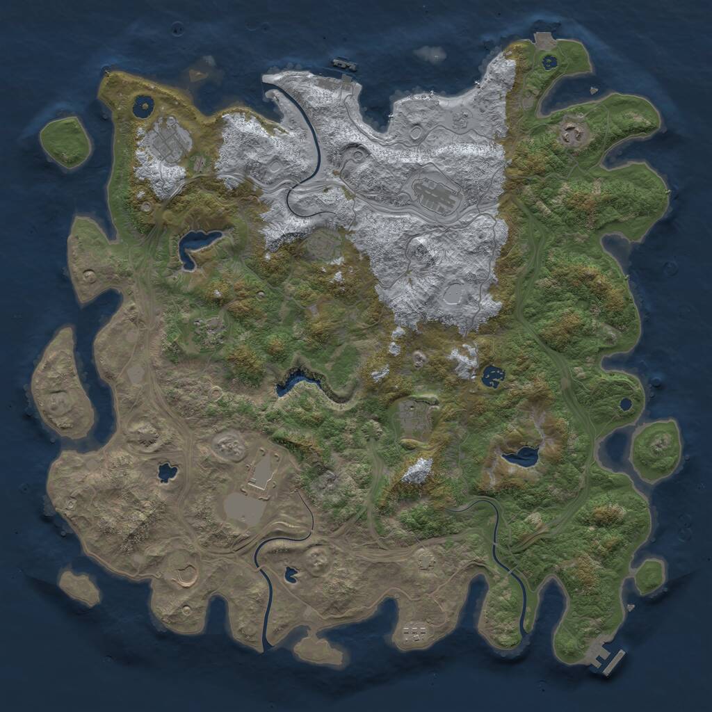 Rust Map: Procedural Map, Size: 4800, Seed: 370219994, 16 Monuments