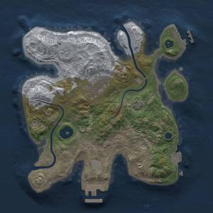 Thumbnail Rust Map: Procedural Map, Size: 2500, Seed: 1037681667, 7 Monuments