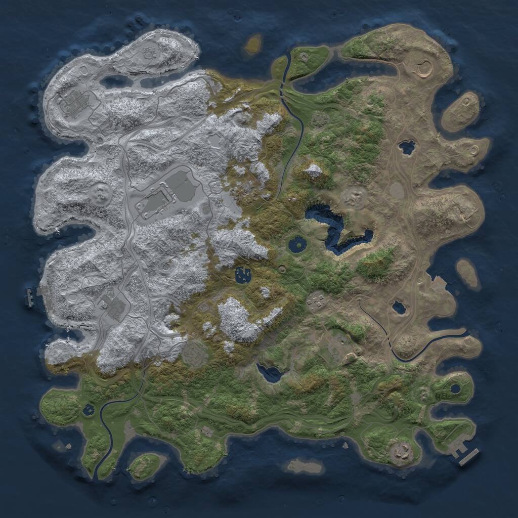 Rust Map: Procedural Map, Size: 4500, Seed: 1226880273, 16 Monuments