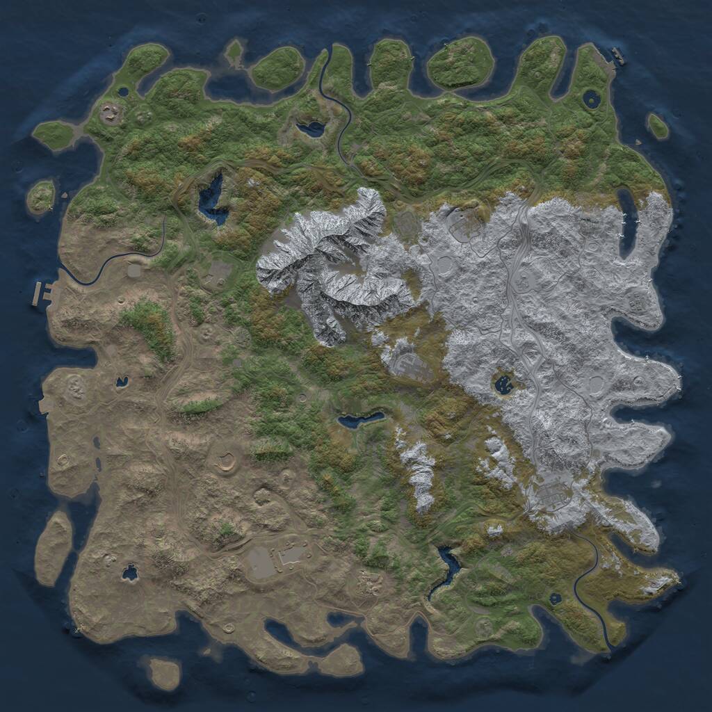 Rust Map: Procedural Map, Size: 6000, Seed: 9120, 17 Monuments