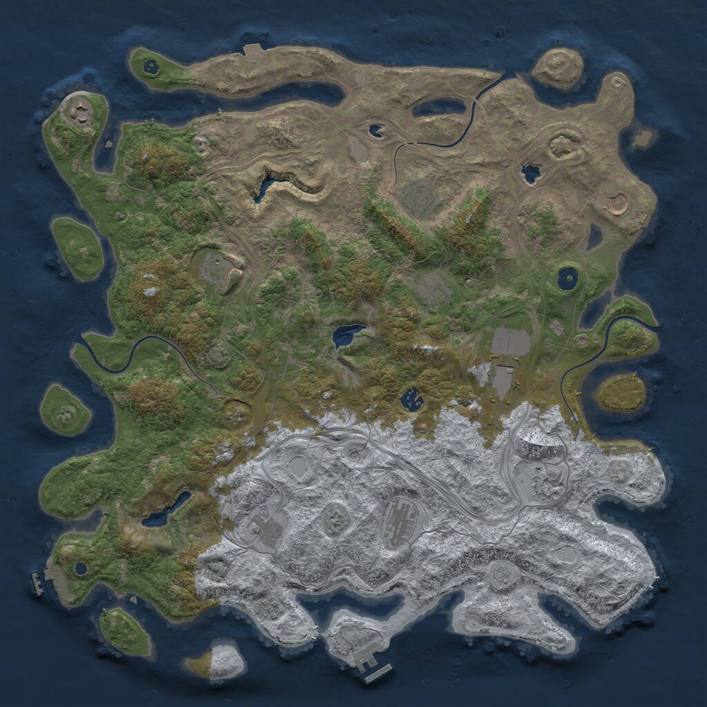 Rust Map: Procedural Map, Size: 4800, Seed: 998646150, 17 Monuments