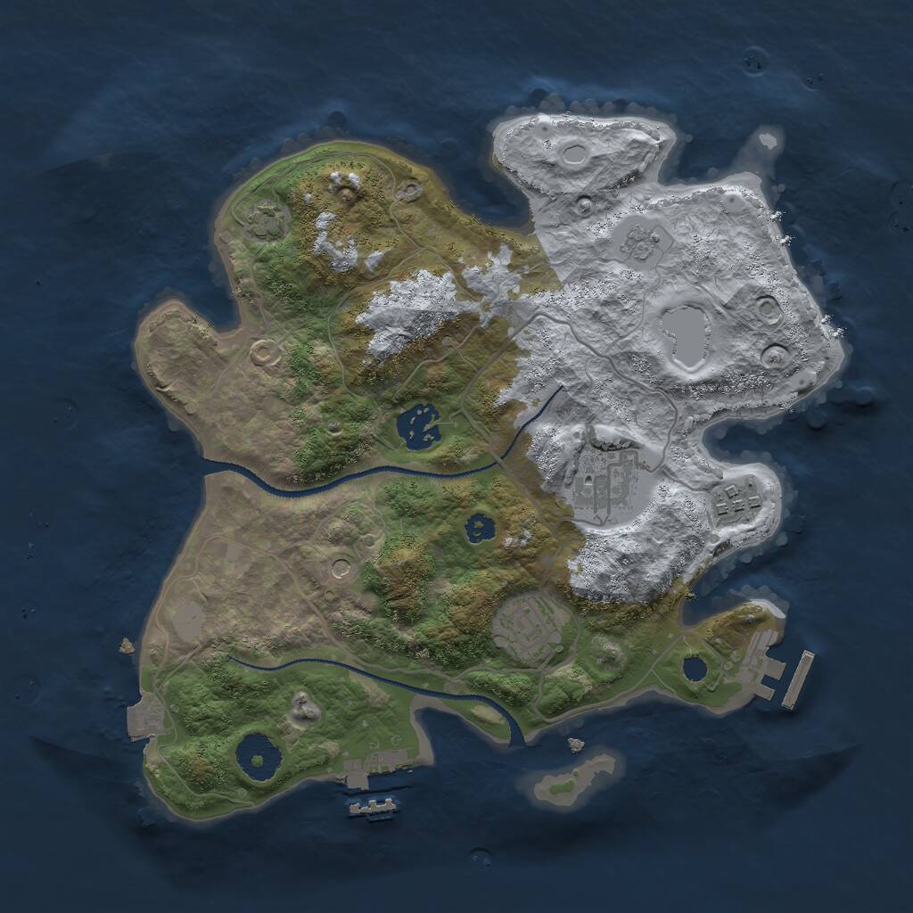 Rust Map: Procedural Map, Size: 3050, Seed: 86899, 10 Monuments