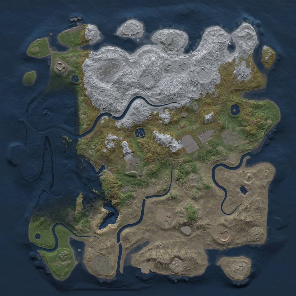 Rust Map: Procedural Map, Size: 4222, Seed: 5122024, 17 Monuments