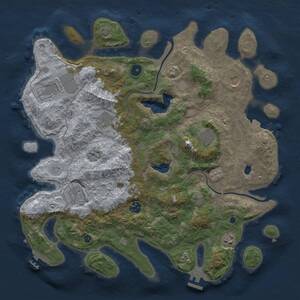 Thumbnail Rust Map: Procedural Map, Size: 4000, Seed: 1223986037, 14 Monuments