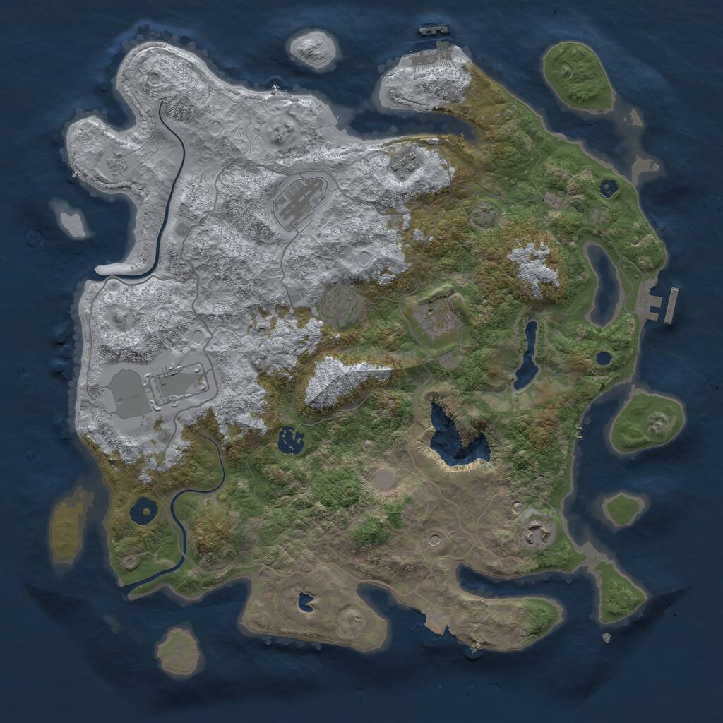 Rust Map: Procedural Map, Size: 4000, Seed: 86992597, 13 Monuments