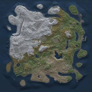 Thumbnail Rust Map: Procedural Map, Size: 4000, Seed: 86992597, 13 Monuments