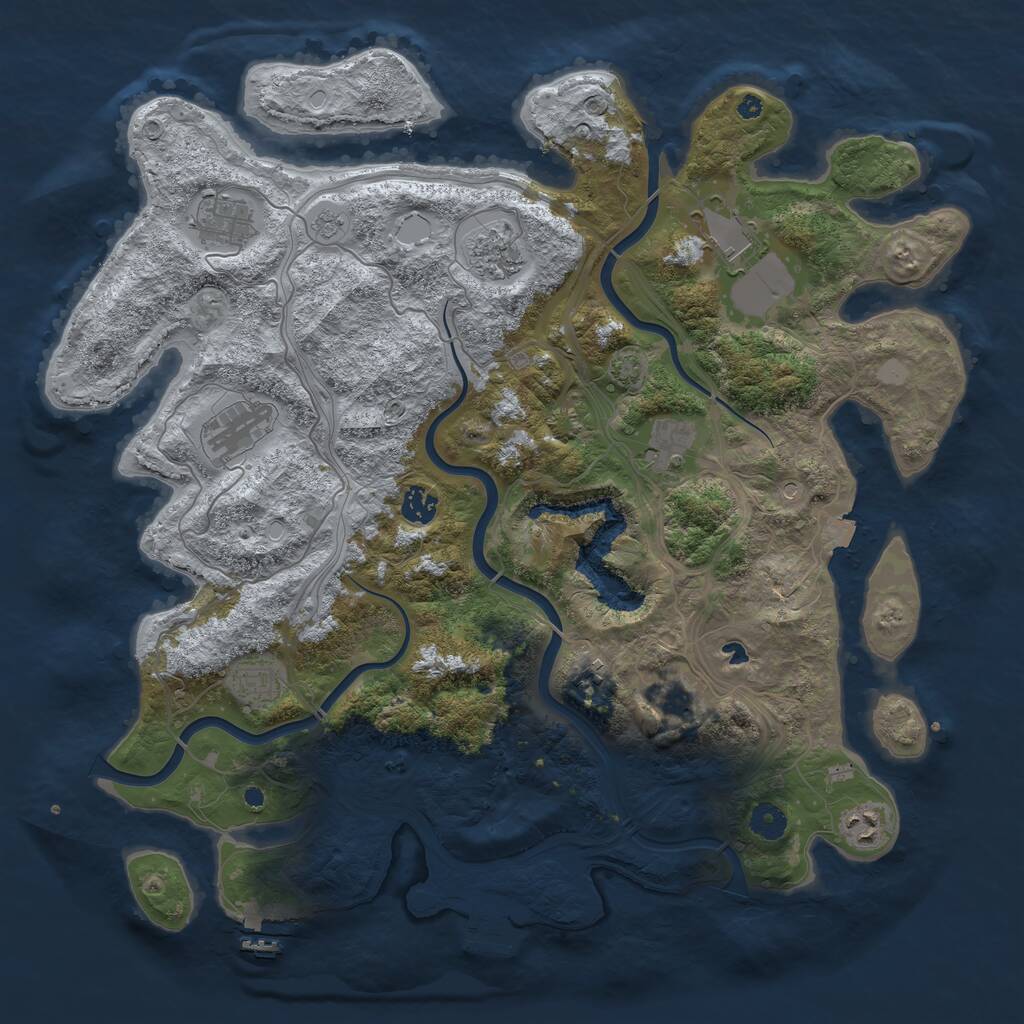 Rust Map: Procedural Map, Size: 4250, Seed: 4211, 16 Monuments