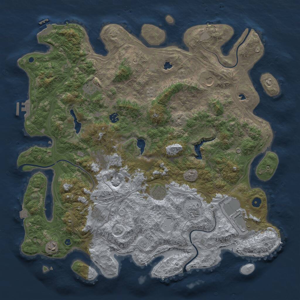 Rust Map: Procedural Map, Size: 4700, Seed: 1352827447, 16 Monuments