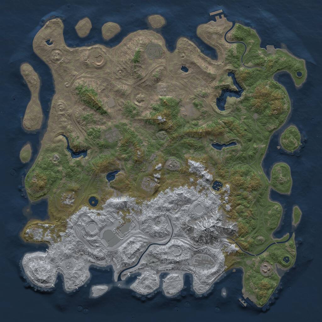 Rust Map: Procedural Map, Size: 5000, Seed: 8331737, 17 Monuments