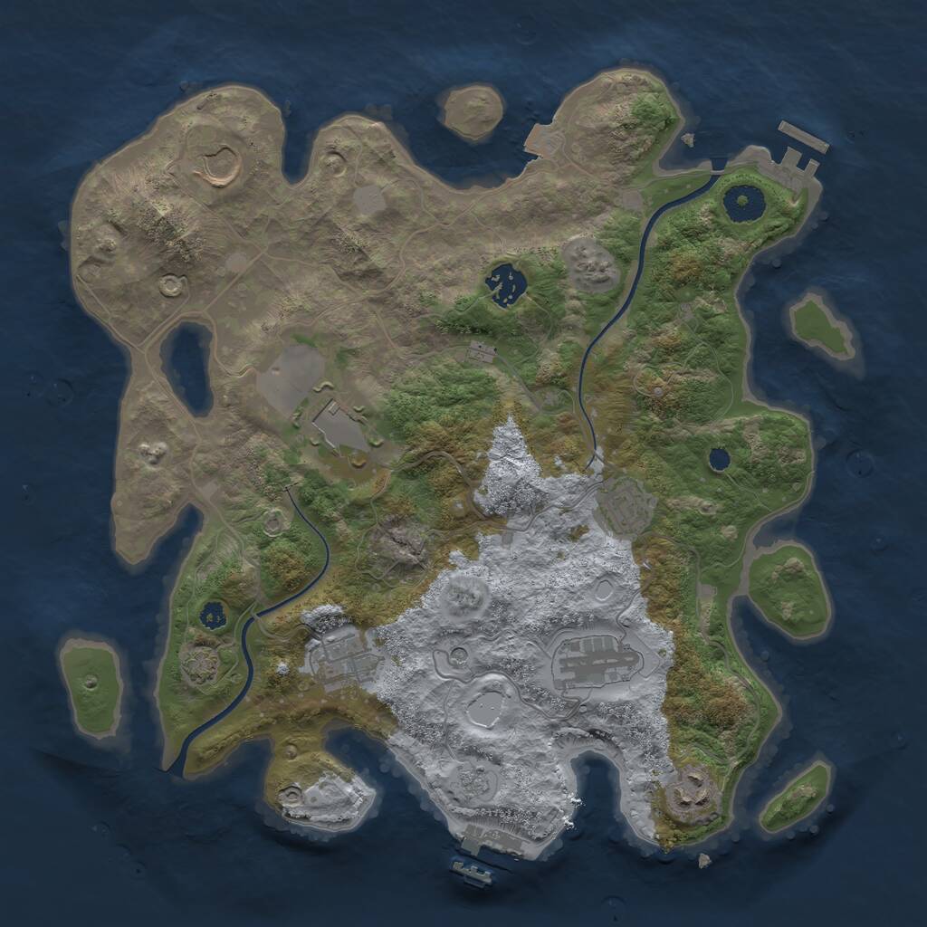 Rust Map: Procedural Map, Size: 3500, Seed: 46584, 13 Monuments