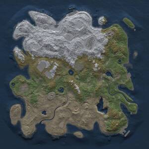 Thumbnail Rust Map: Procedural Map, Size: 4000, Seed: 1267584333, 14 Monuments
