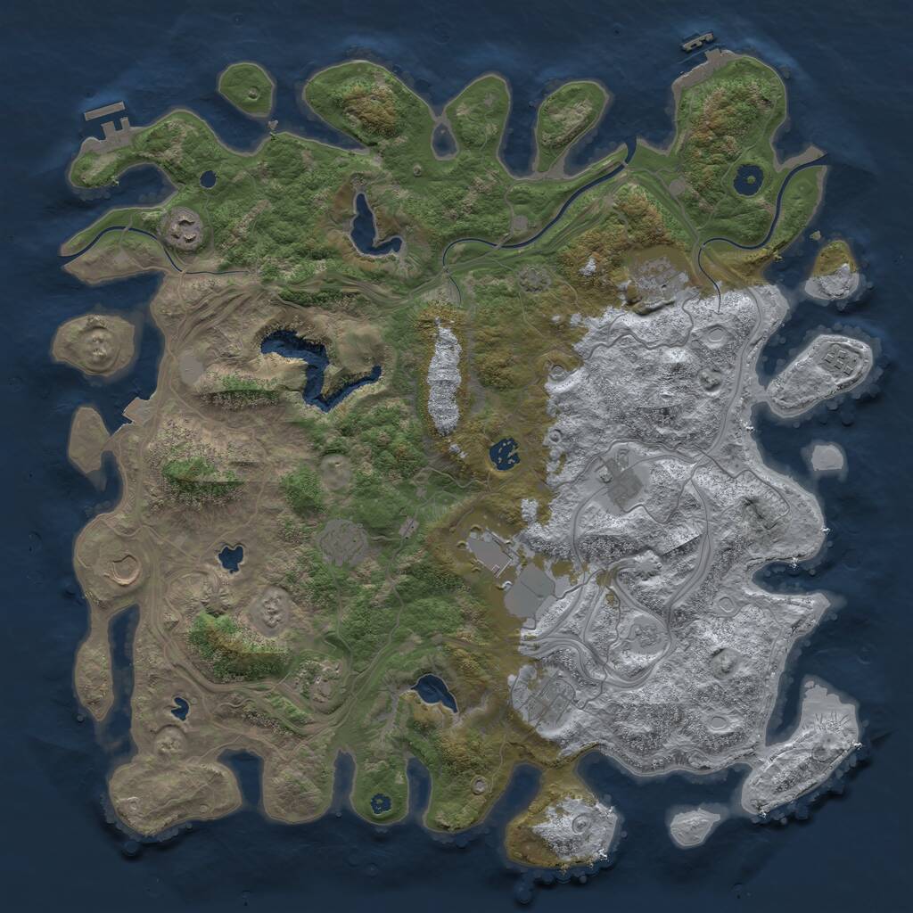 Rust Map: Procedural Map, Size: 4500, Seed: 523679166, 16 Monuments