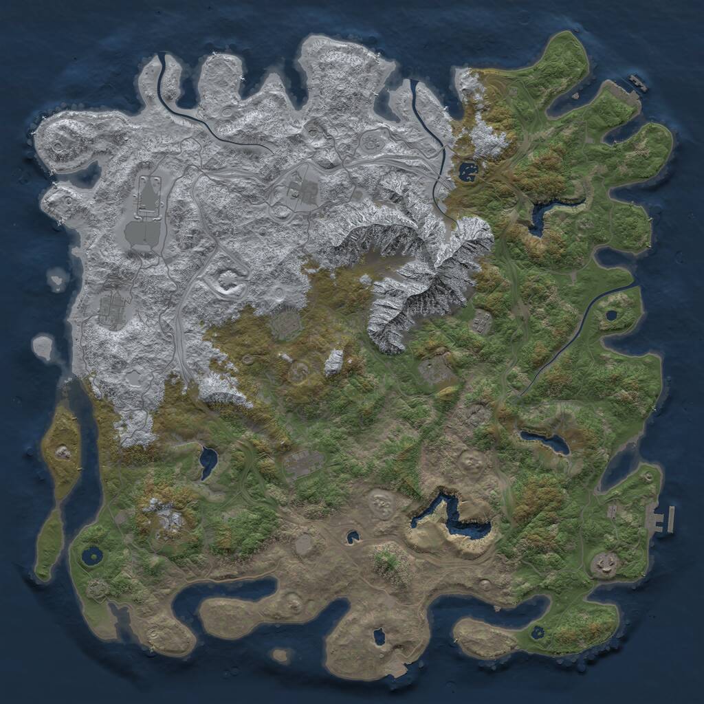 Rust Map: Procedural Map, Size: 5300, Seed: 1781368103, 16 Monuments