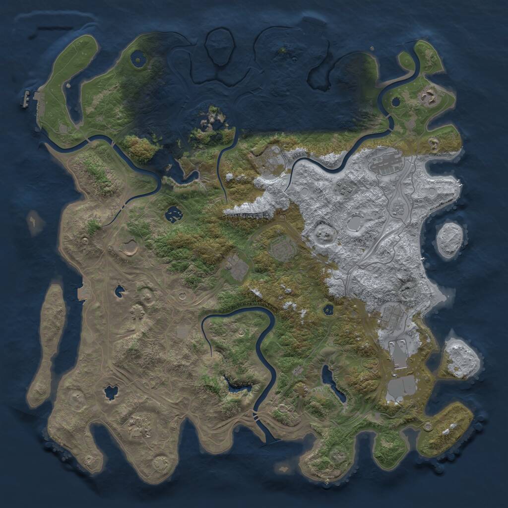 Rust Map: Procedural Map, Size: 4700, Seed: 319191715, 17 Monuments