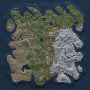 Thumbnail Rust Map: Procedural Map, Size: 4000, Seed: 1887638866, 15 Monuments