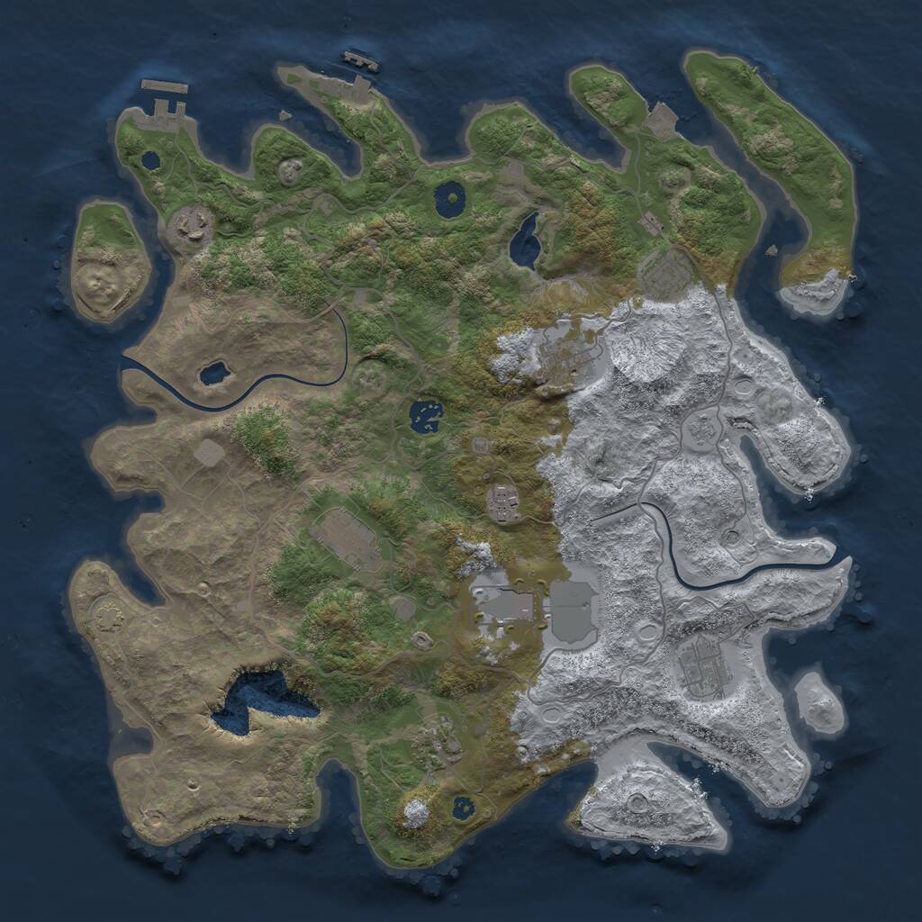 Rust Map: Procedural Map, Size: 4000, Seed: 1887638866, 15 Monuments