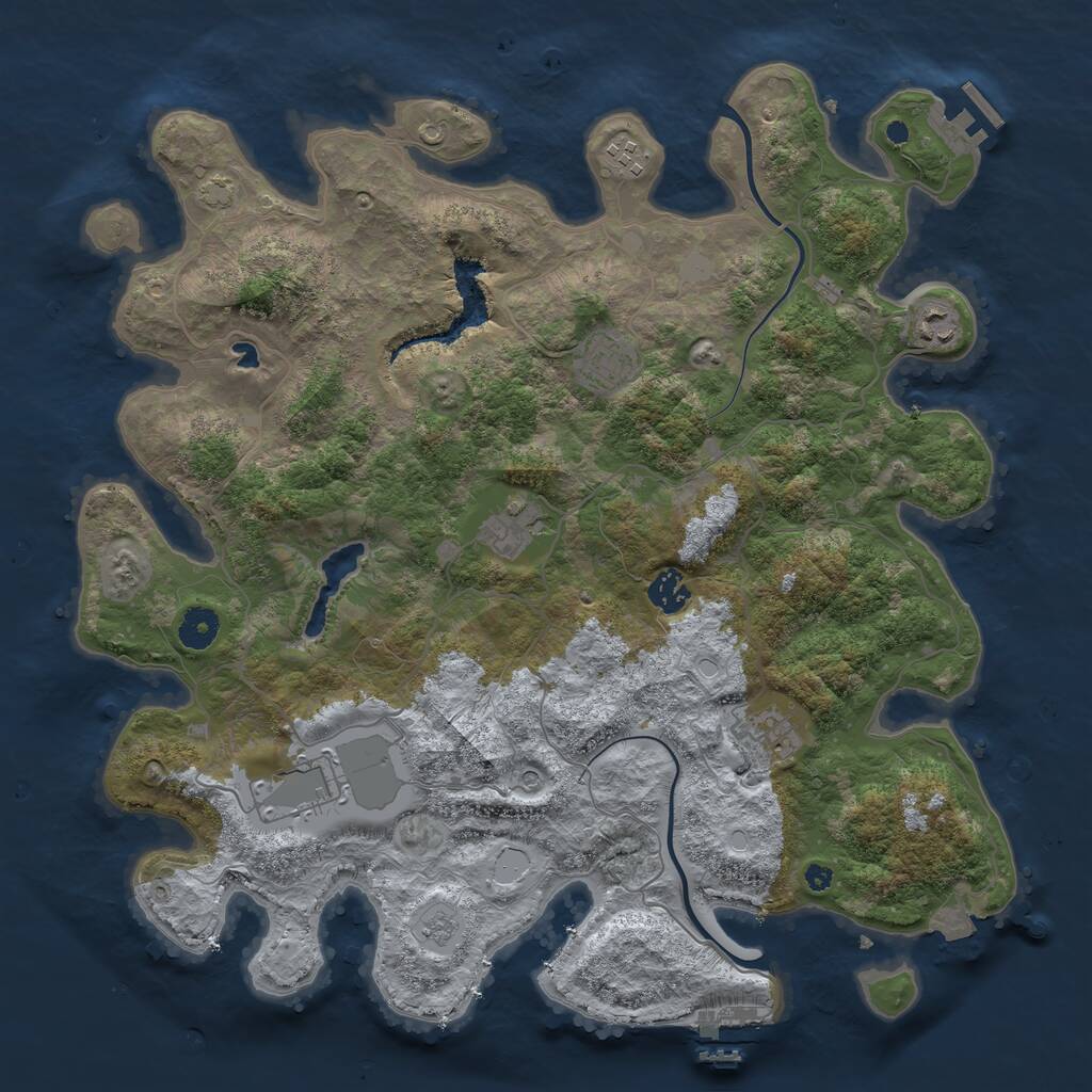 Rust Map: Procedural Map, Size: 4000, Seed: 506500, 13 Monuments