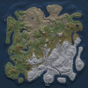 Thumbnail Rust Map: Procedural Map, Size: 4250, Seed: 1307106870, 15 Monuments