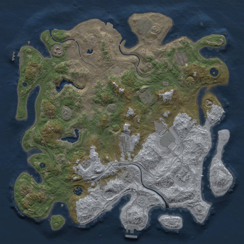 Rust Map: Procedural Map, Size: 4250, Seed: 1307106870, 15 Monuments