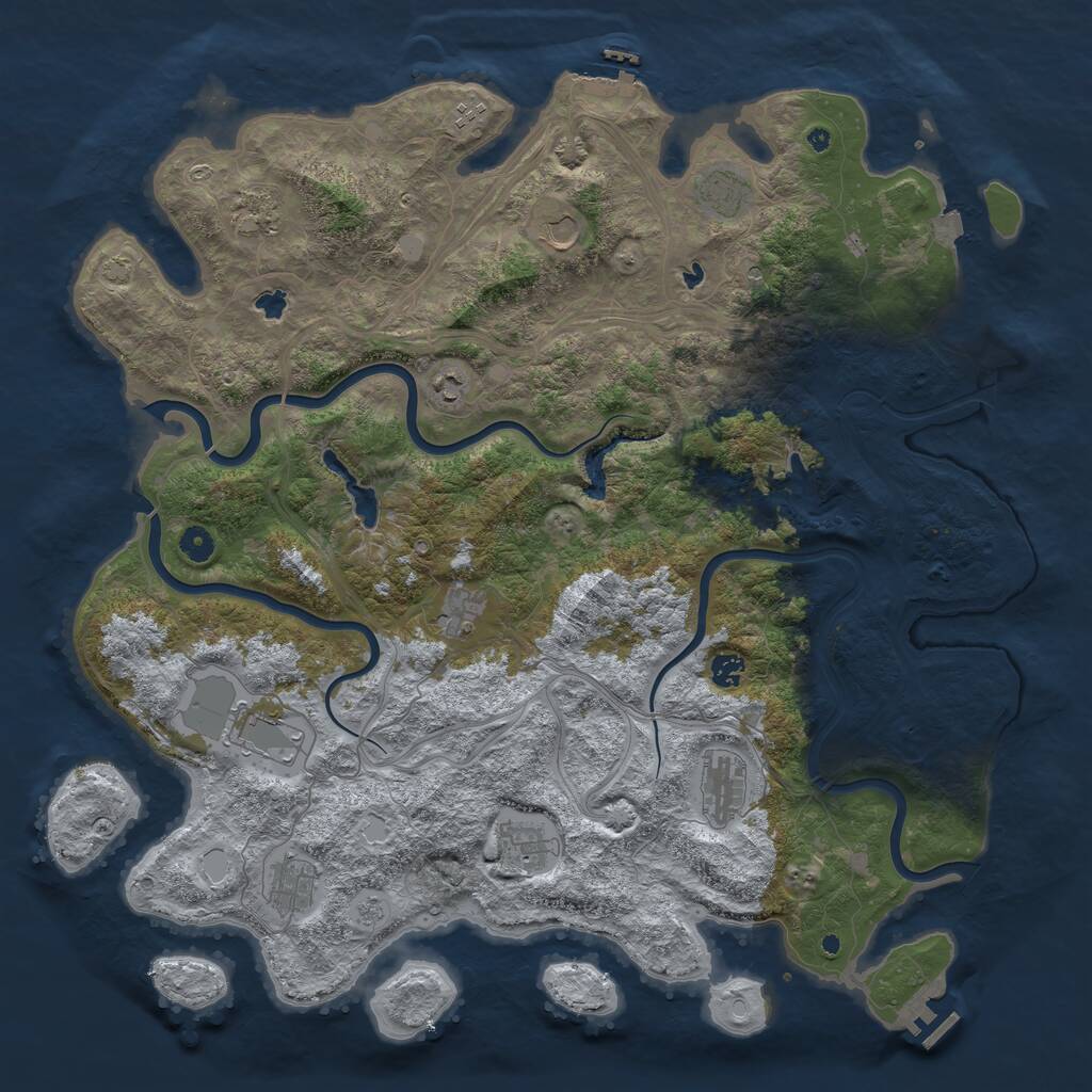 Rust Map: Procedural Map, Size: 4800, Seed: 414934440, 17 Monuments