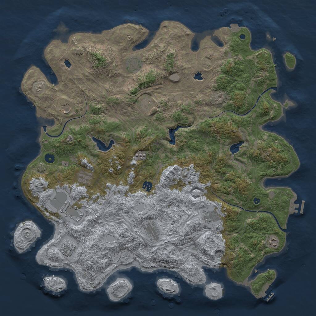 Rust Map: Procedural Map, Size: 4800, Seed: 414934440, 17 Monuments