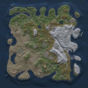 Thumbnail Rust Map: Procedural Map, Size: 3900, Seed: 202412051, 16 Monuments