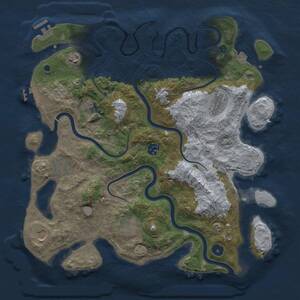 Thumbnail Rust Map: Procedural Map, Size: 3900, Seed: 202412051, 14 Monuments