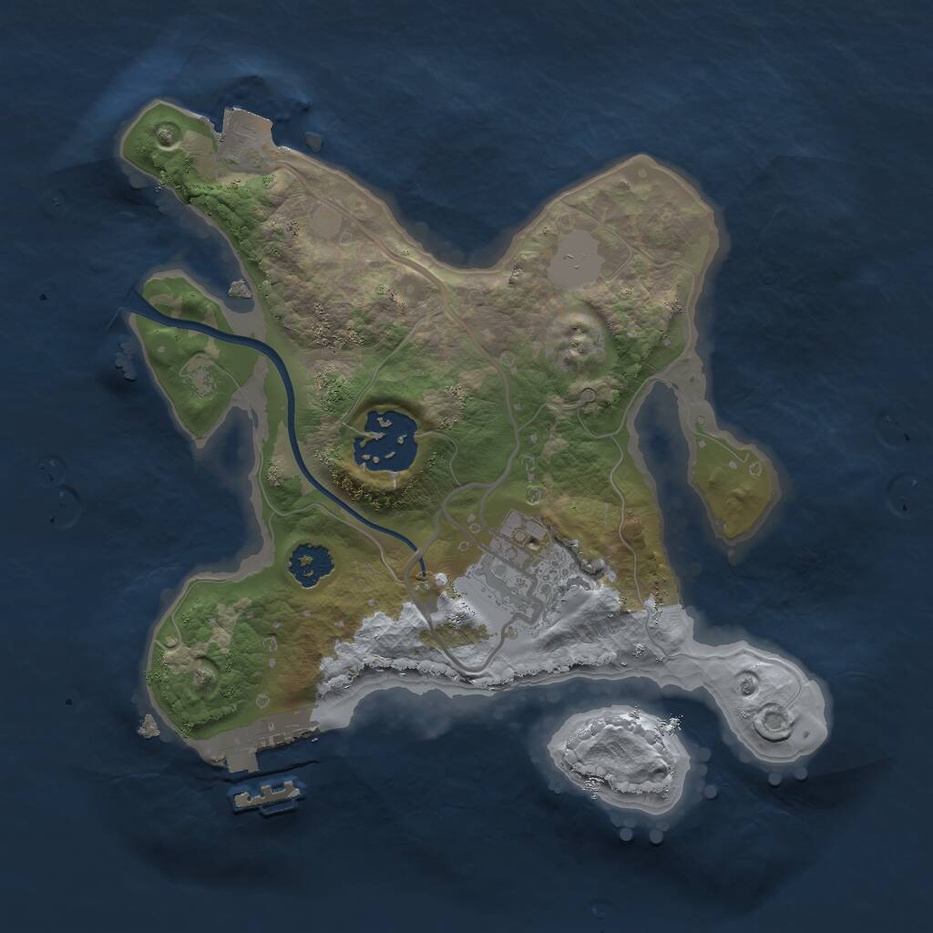 Rust Map: Procedural Map, Size: 2200, Seed: 854408903, 4 Monuments