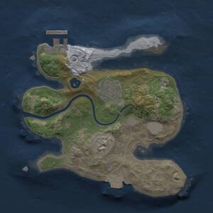 Thumbnail Rust Map: Procedural Map, Size: 2000, Seed: 500703, 3 Monuments