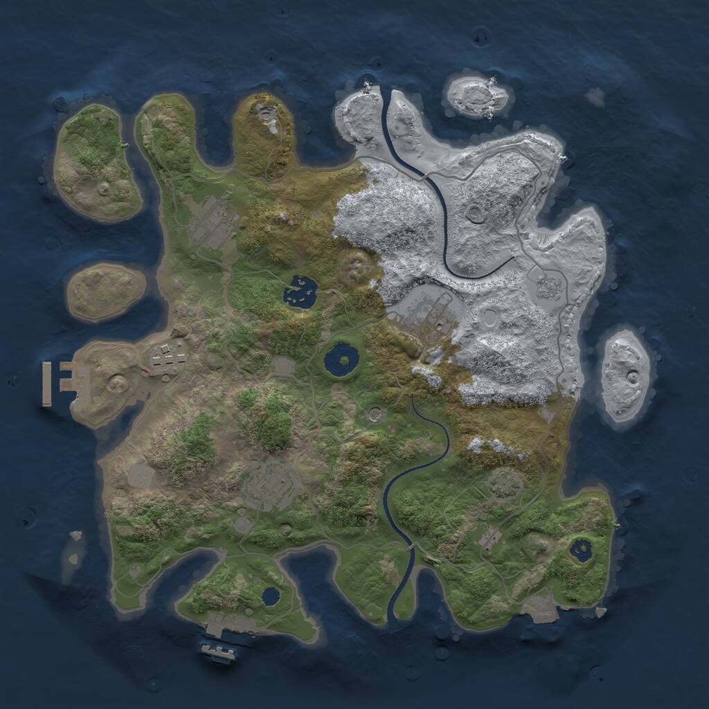 Rust Map: Procedural Map, Size: 3200, Seed: 6745656, 11 Monuments