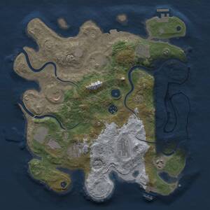 Thumbnail Rust Map: Procedural Map, Size: 3500, Seed: 571395, 15 Monuments
