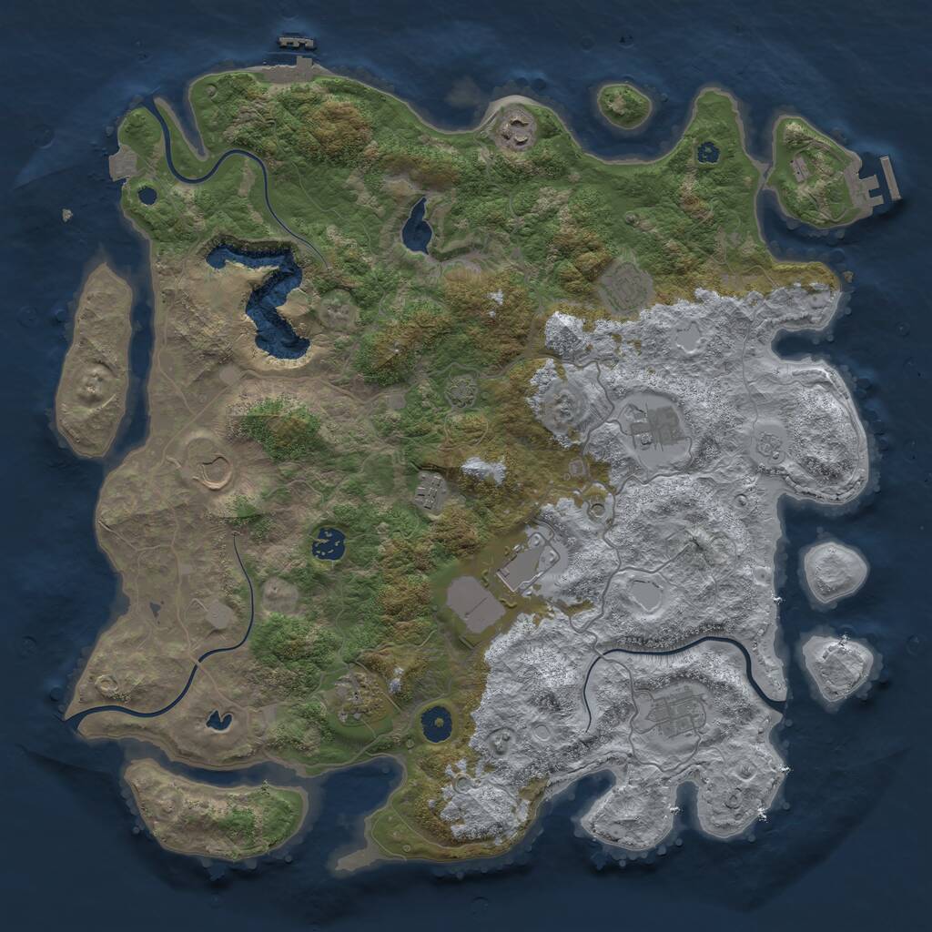 Rust Map: Procedural Map, Size: 4200, Seed: 1072891218, 15 Monuments