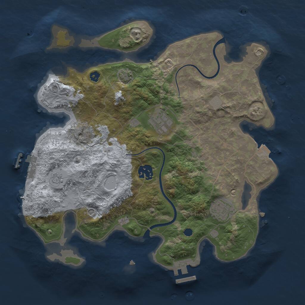 Rust Map: Procedural Map, Size: 3000, Seed: 19310, 9 Monuments