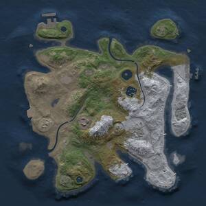 Thumbnail Rust Map: Procedural Map, Size: 3000, Seed: 1203536896, 10 Monuments