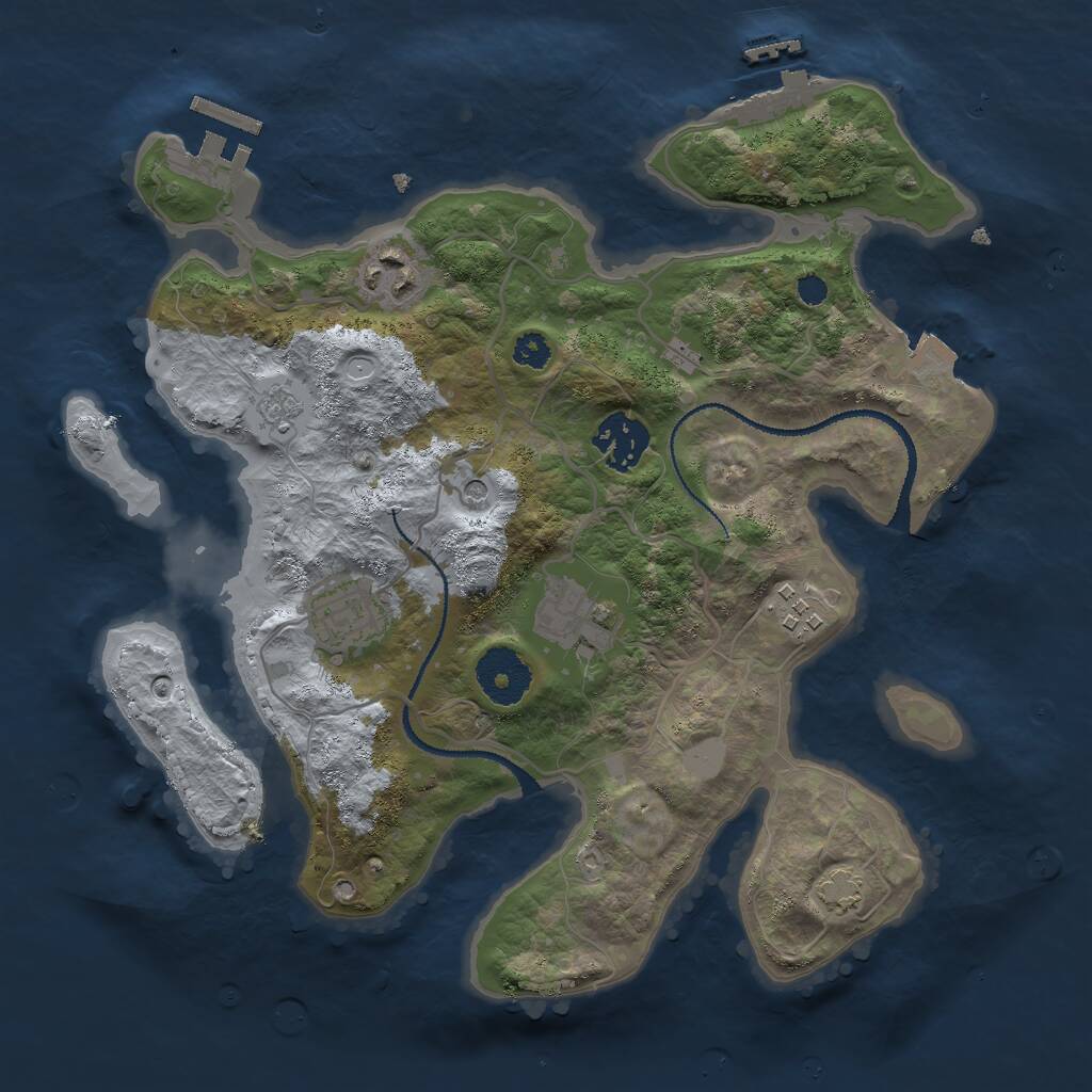 Rust Map: Procedural Map, Size: 3000, Seed: 11884, 11 Monuments