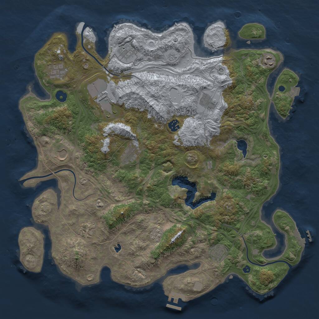 Rust Map: Procedural Map, Size: 4250, Seed: 1185558995, 17 Monuments