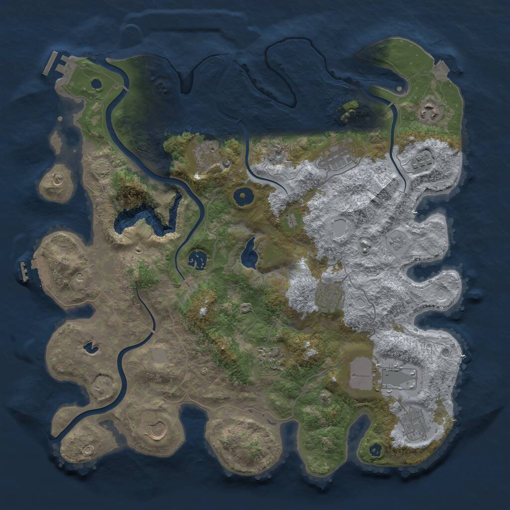 Rust Map: Procedural Map, Size: 4000, Seed: 89452364, 16 Monuments