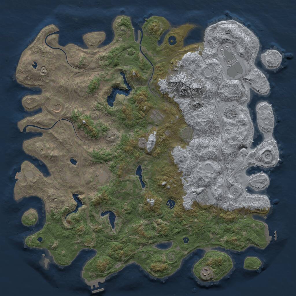 Rust Map: Procedural Map, Size: 5000, Seed: 771396775, 16 Monuments