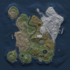 Thumbnail Rust Map: Procedural Map, Size: 2500, Seed: 1141344598, 5 Monuments