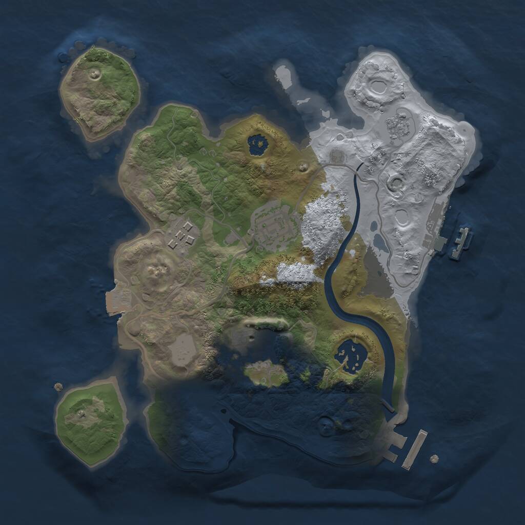 Rust Map: Procedural Map, Size: 2500, Seed: 1141344598, 8 Monuments