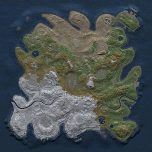 Thumbnail Rust Map: Procedural Map, Size: 3500, Seed: 559043223, 14 Monuments