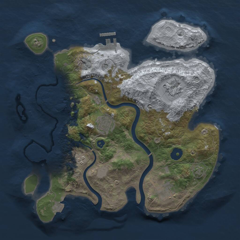 Rust Map: Procedural Map, Size: 3000, Seed: 1382867354, 8 Monuments